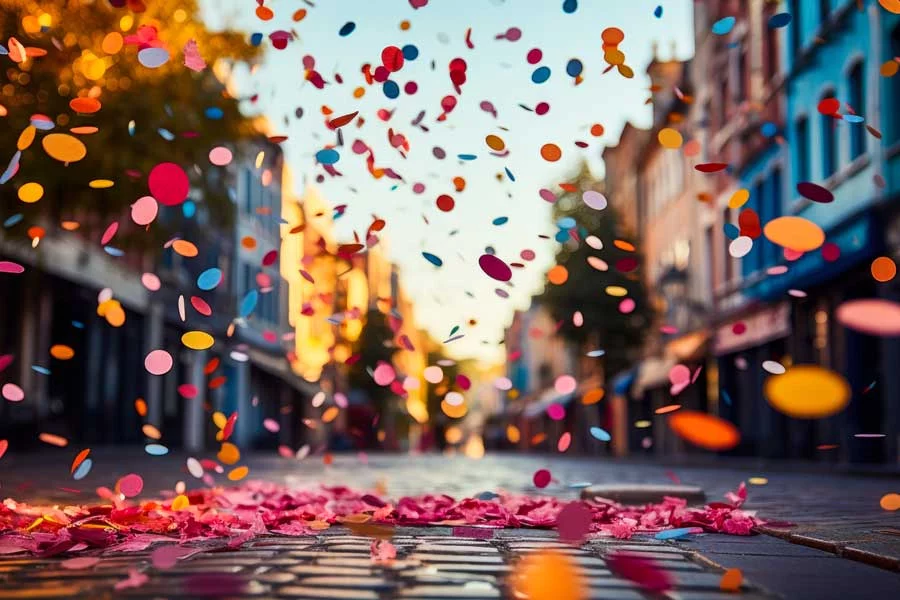Konfetti auf Straße | © AdobeStock