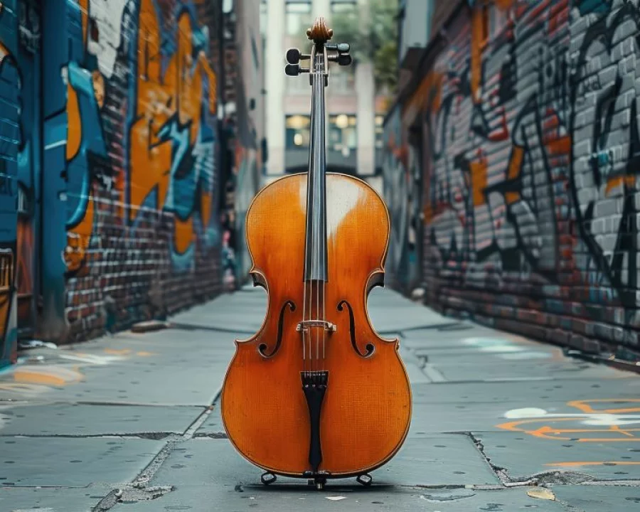 Kontrabass in Gasse| Copyright: Adobe Stock