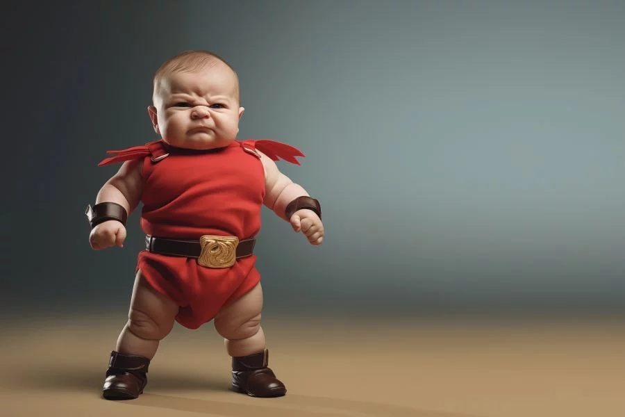 Baby im Superheldenoutfit | Copyright: AdobeStock