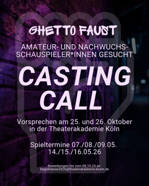 Casting Call Ghetto Faust | © theatergruppe köln