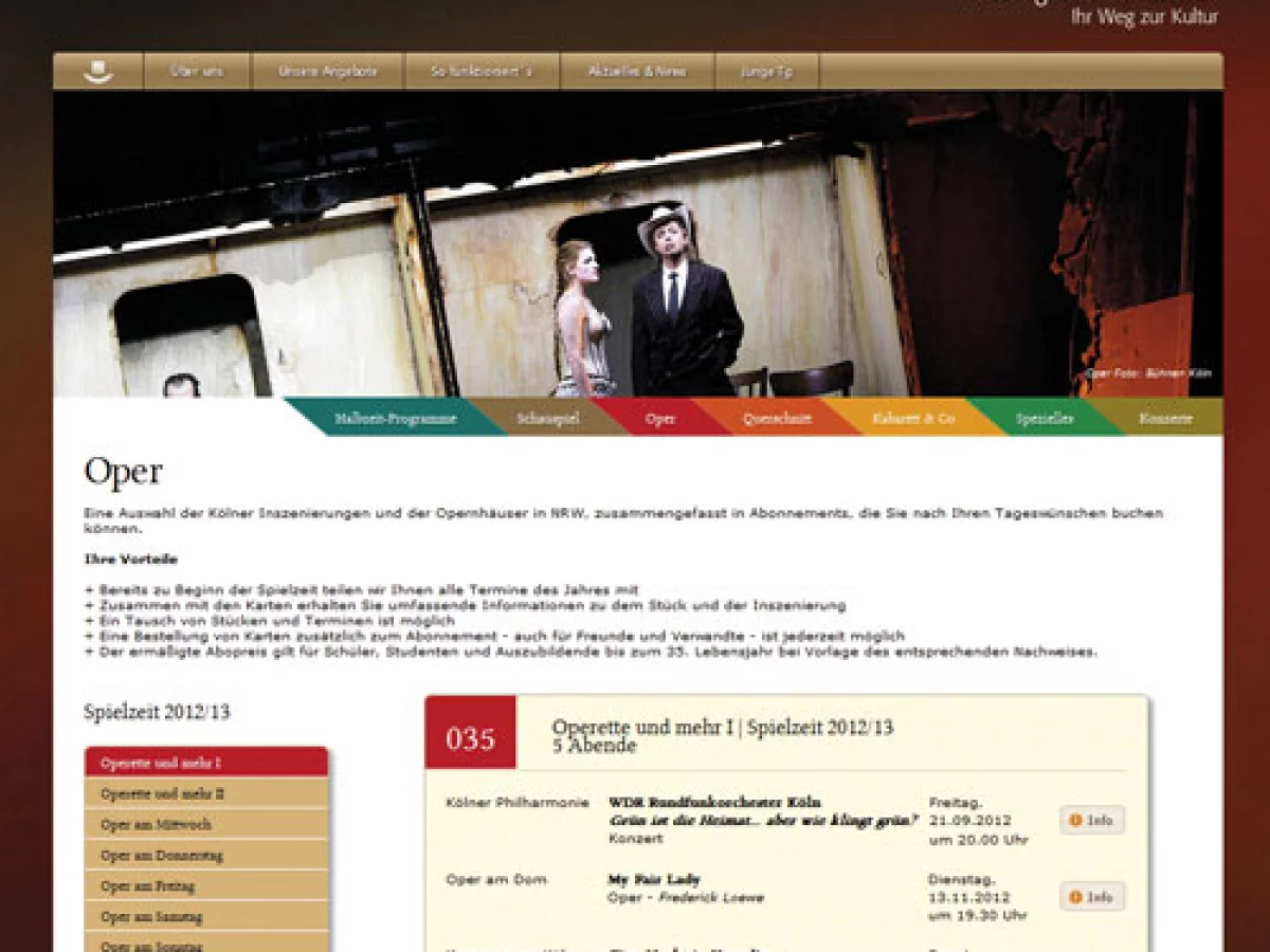 Homepage der Theatergemeinde Köln | © Theatergemeinde Köln