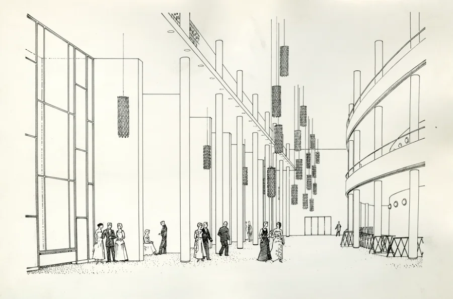 Foyer der Riphahn-Oper | © Theaterwissenschaftliche Sammlung